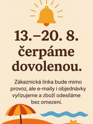🌴 Odpočíváme, ale jedeme dál! V termínu 13.–20. 8. čerpáme dovolenou ☀️. Zákaznická linka bude mimo provoz 📵, ale e-maily...