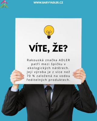 ♻️ Víte, že? Rakouská značka ADLER patří mezi špičku v ekologických nátěrech. 🌍✨ Více než 70 % výroby je založeno na vodou...